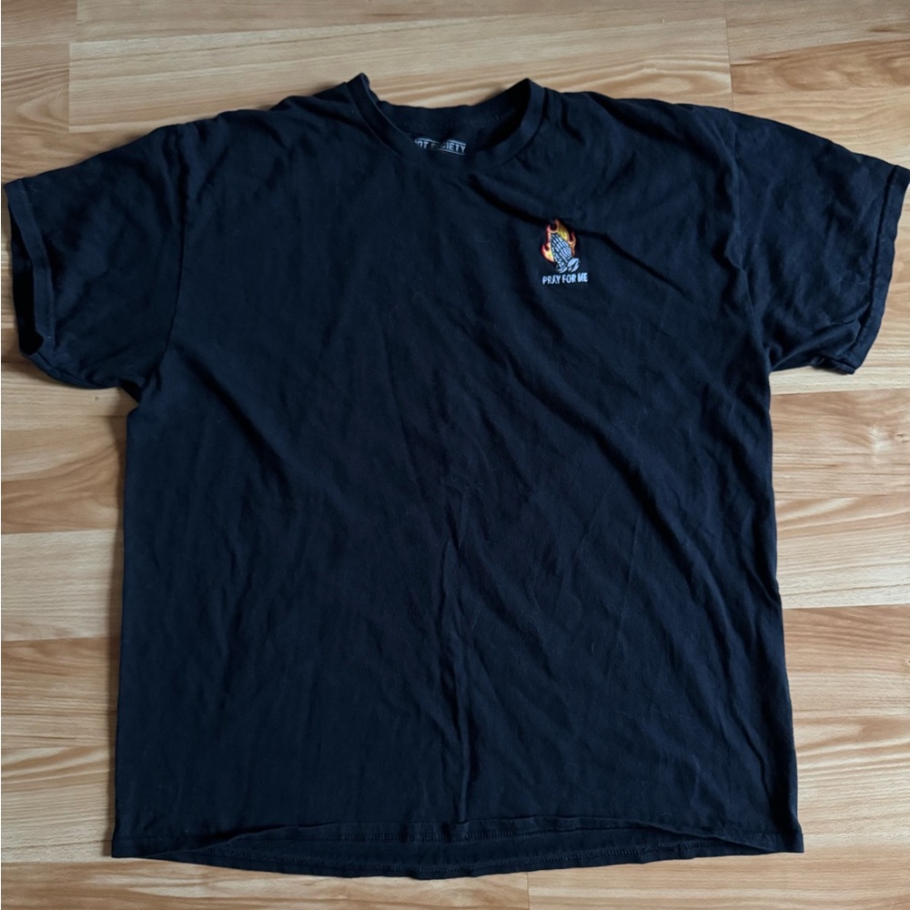 Riot Society Pray For Me Embroidered Tshirt XL